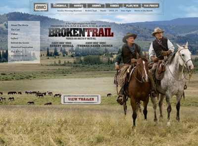 Screenshot of the Broken Trail Website.