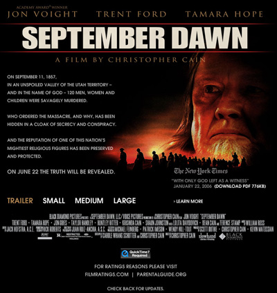 Website for the September Dawn website.