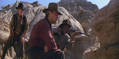 Unforgiven Screenshot - Clint Eastwood and Morgan Freeman in the Alberta Badlands