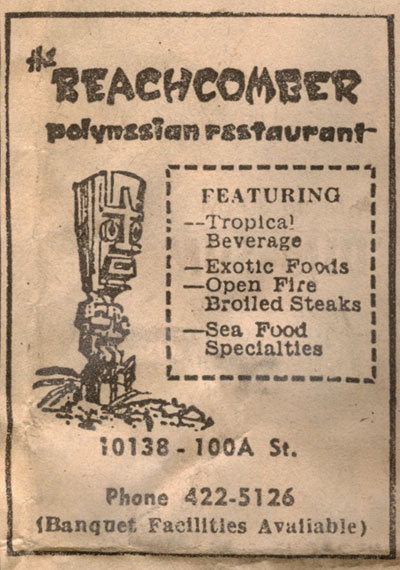 1971 Edmonton Journal Polynesian Restaurant Ad