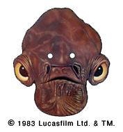 Star Wars Return of the Jedi Admiral Ackbar Halloween Mask Image