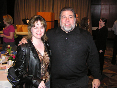 April Kerychuk and Steve Wozniak.