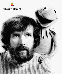 Apple Think Different Poster - Jim Henson and Kermit the Frog