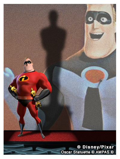 Mr. Incredible accepts 2 Academy Awards