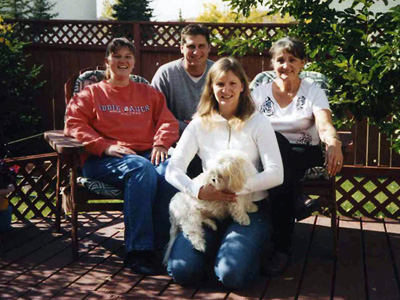 Photo of Kelly McConnell, Mom, Sisters, and Tika 01