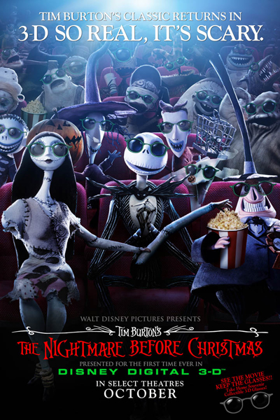 Tim Burton's Nightmare Before Christmas in 3D Poster