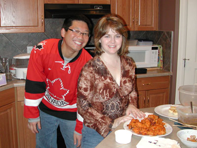 Fourth Photo of New Year's Eve Celebration in Edmonton, Alberta at John and Cathy Booker's Home.