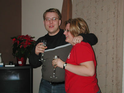 Seventhth Photo of New Year's Eve Celebration in Edmonton, Alberta at John and Cathy Booker's Home.