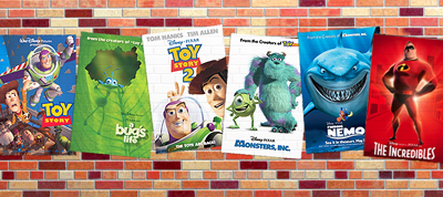 Screenshot of Pixar Animation Studio Movie Posters from Pixar Website