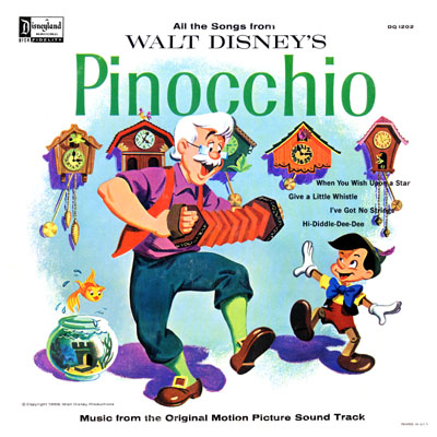 Walt Disney's Pinocchio Record Cover