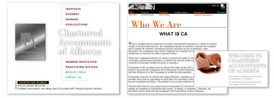 Chartered Accountants of Alberta Website Screenshot
